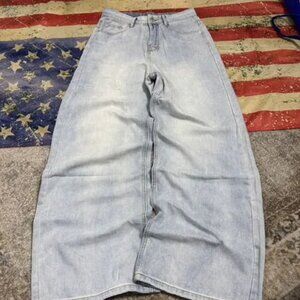 Balenciaga Wide Leg Blue Jeans